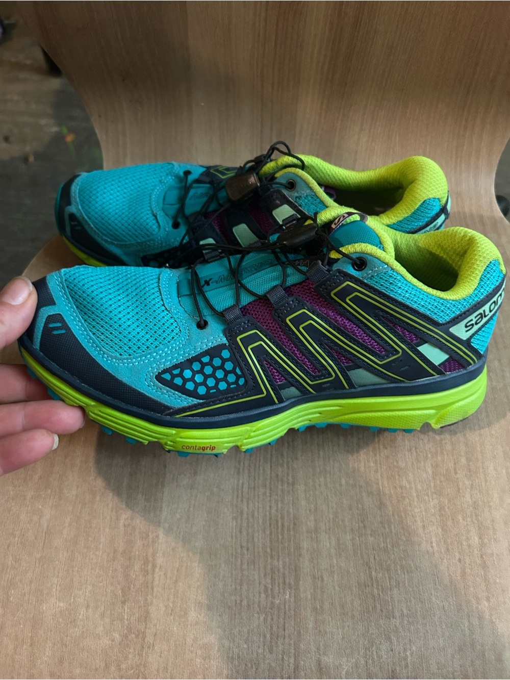 Salomon Women’s Trail Running Shoes - Teal and Lime